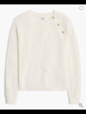 J. Crew - Button Raglan Crewneck Sweater in Ivory